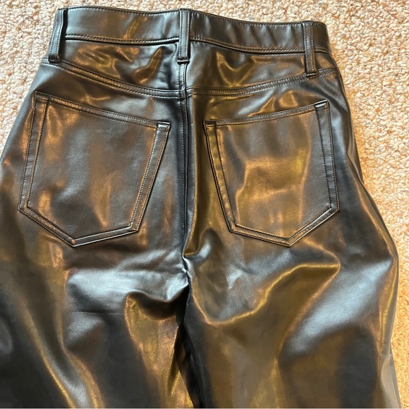 Abercrombie & Fitch High Rise 90s Straight Vegan Leather Pant women’s 27/4 long - Picture 8 of 9